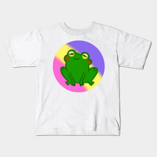 LGBTQ+ Pansexual Pride Frog Design Kids T-Shirt by SquishyBeeArt